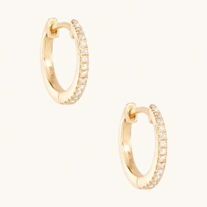 Catbird Jewelry Fairy Light Diamond Hoops (pair), 14k Yellow Gold, With Box